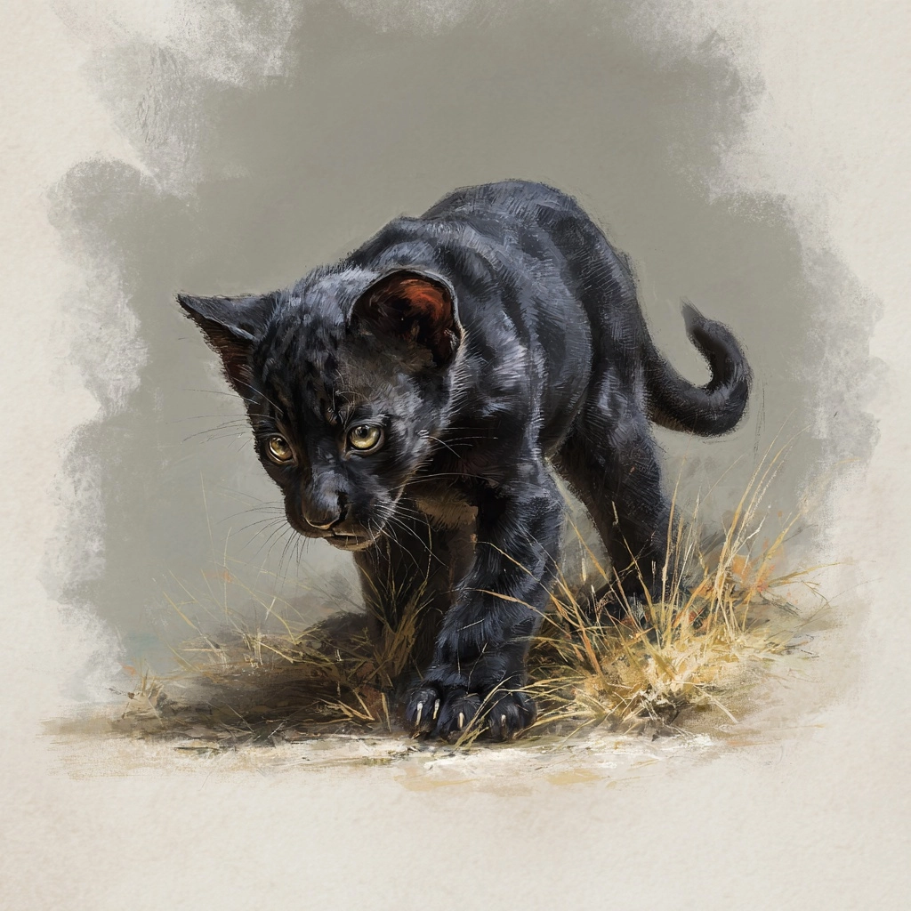 A D&D Displacer beast kitten on the prowl