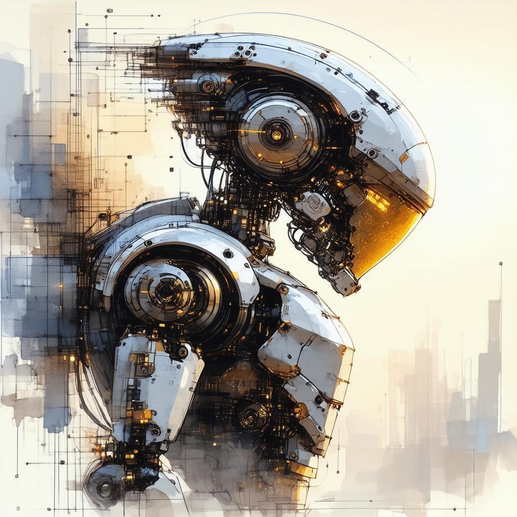MT Robot Sketch Bathed in Golden Light