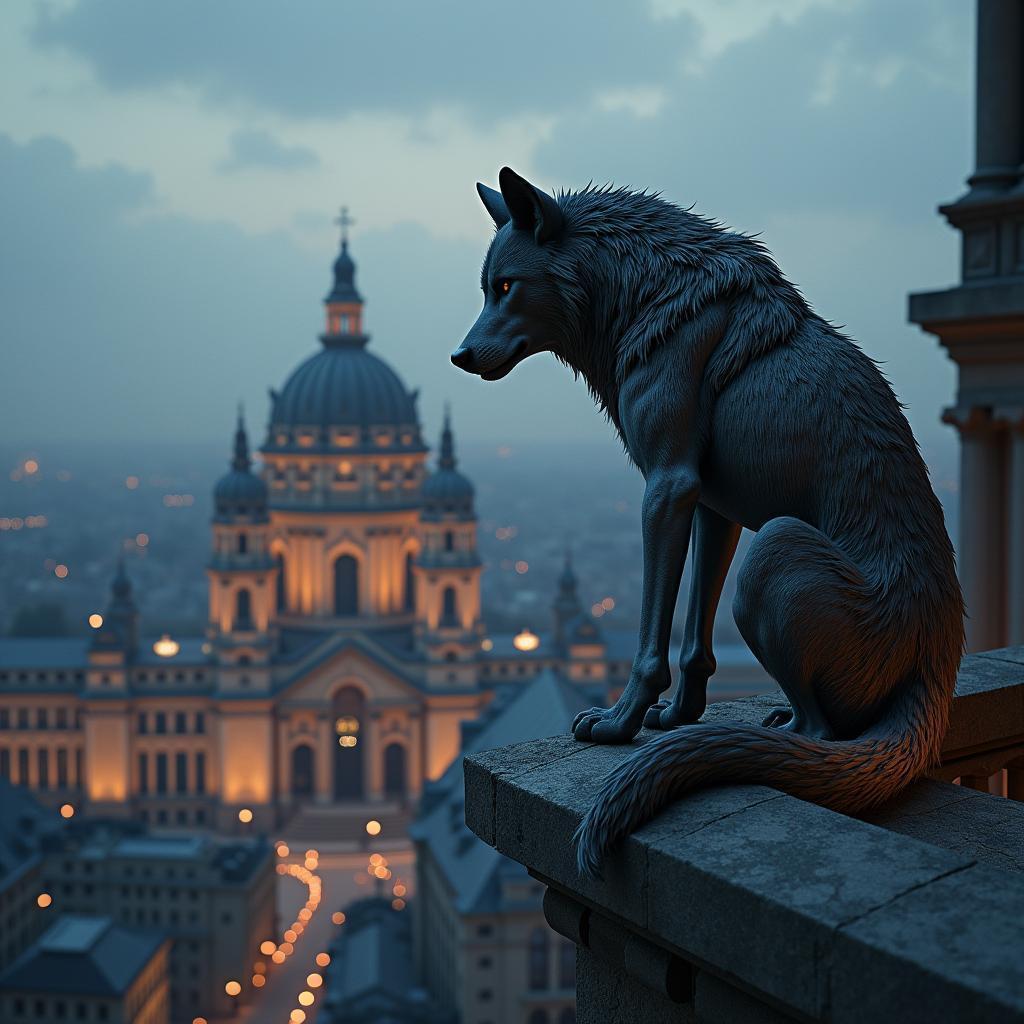 Werewolf Perched Atop Lviv Opera House