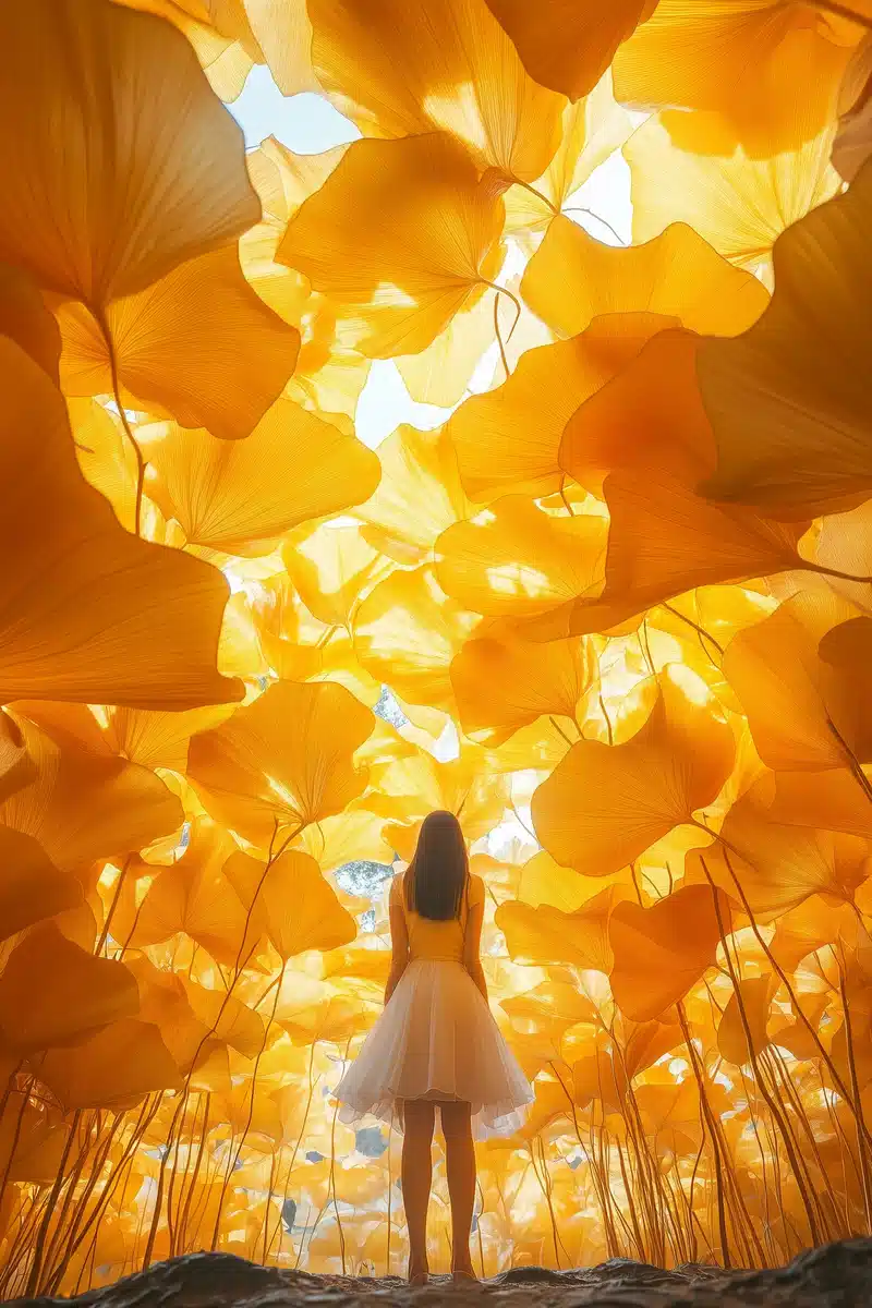 Giant Yellow Ginkgo Leaves