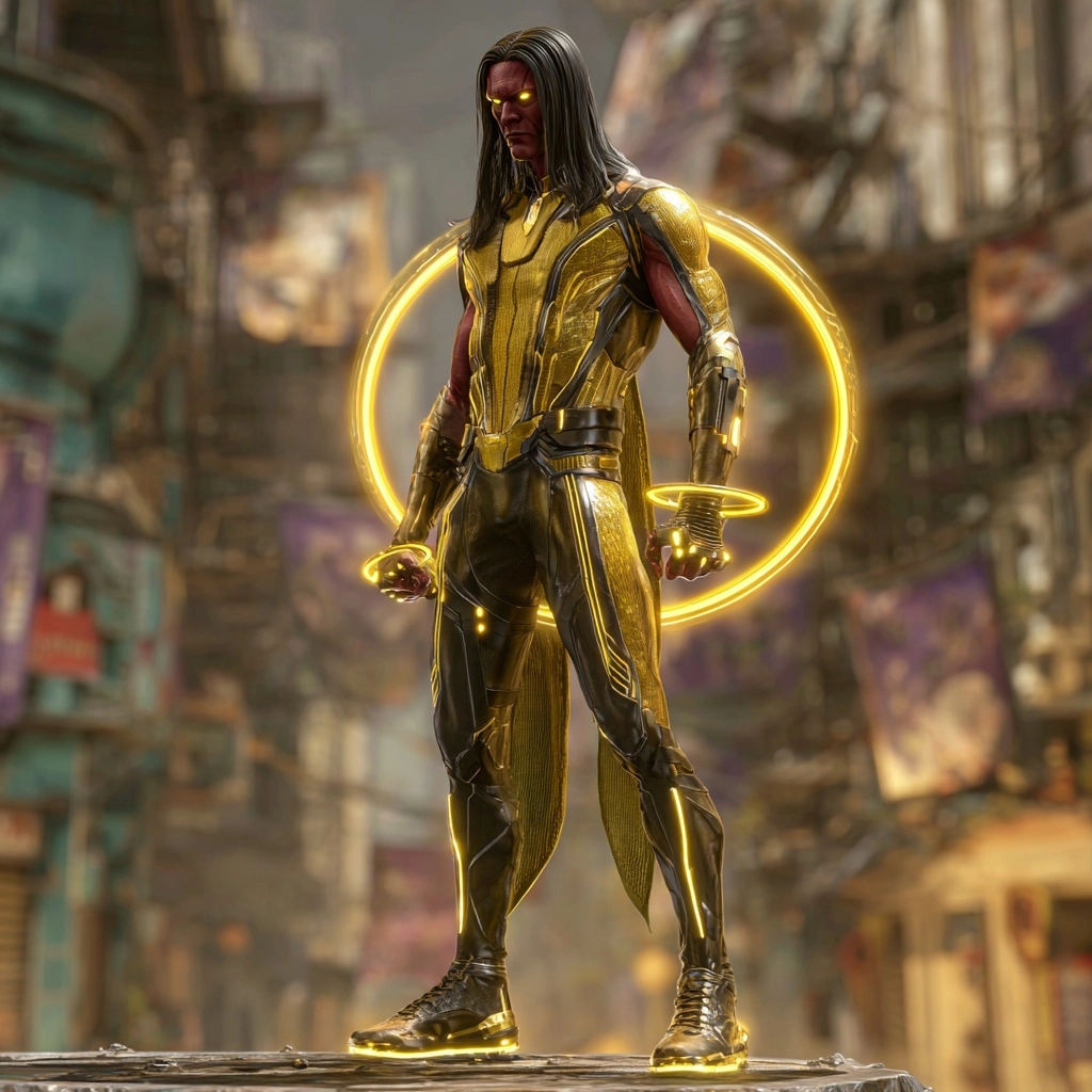 Full body, hyper-realistic image of a tall, slim but defined