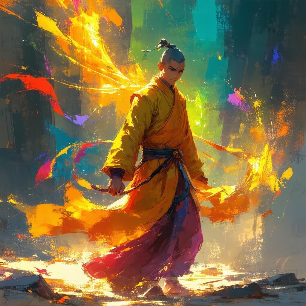 Vibrant Anime Monk Concept for AAA Games