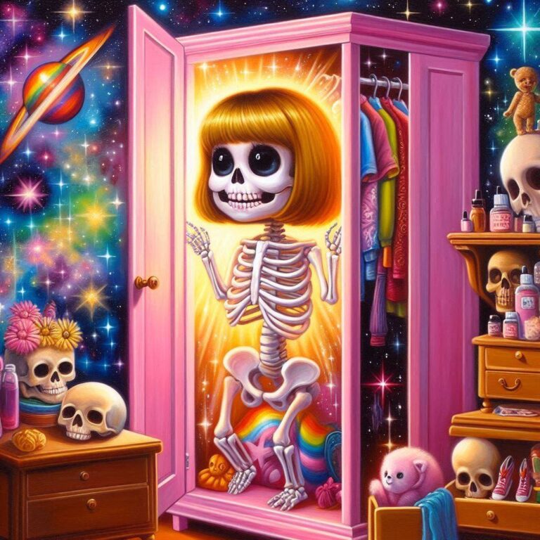 Chibi Skeleton in Magical Cosmic Closet