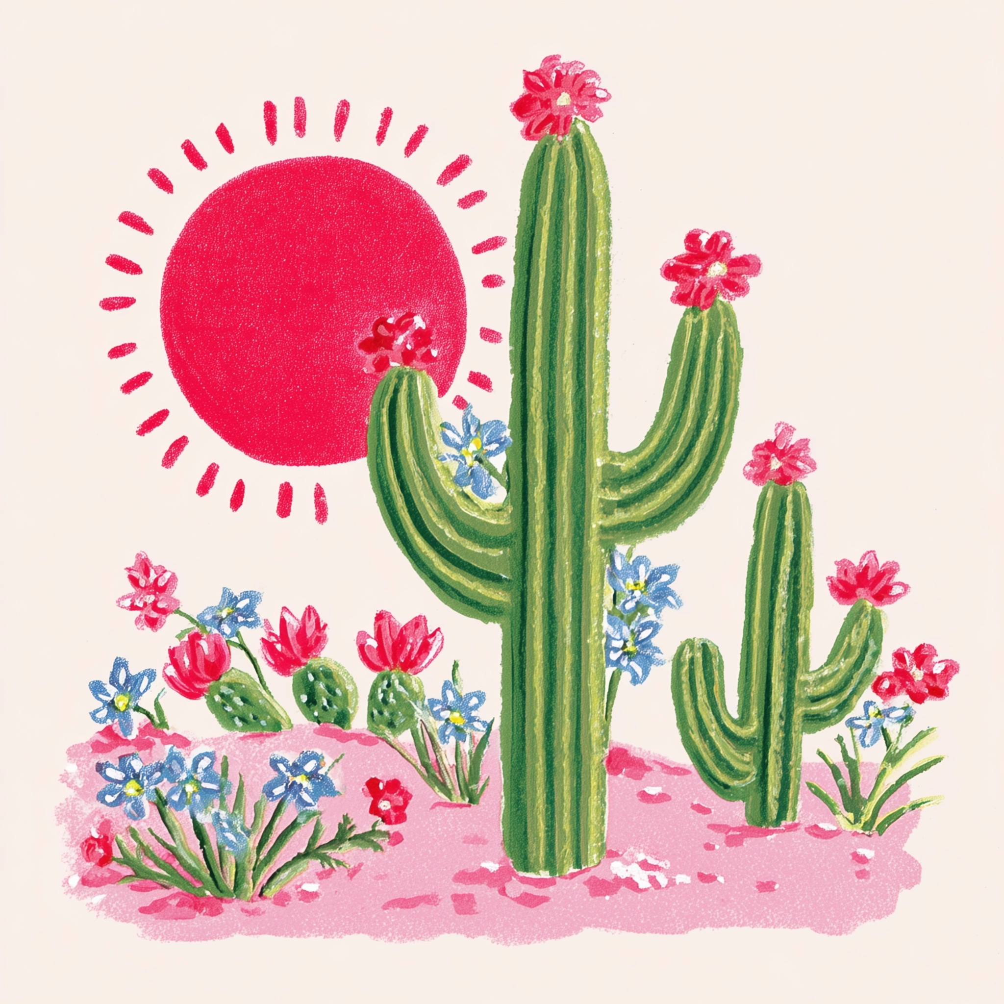Watercolor illustration of desert sun, cinco de mayo clipart, isolated on white background
