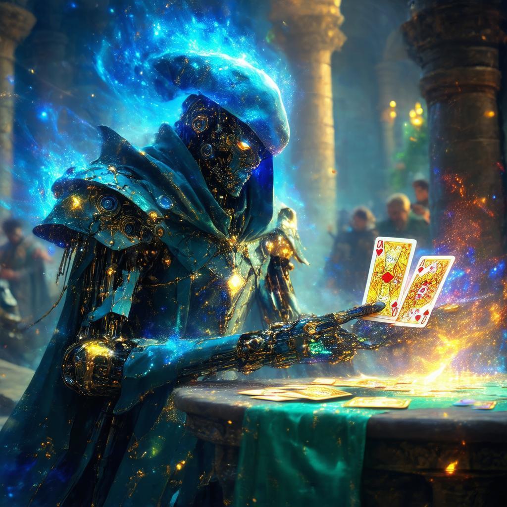 Mechanical Guardian Watches an Enchanted Card Trick