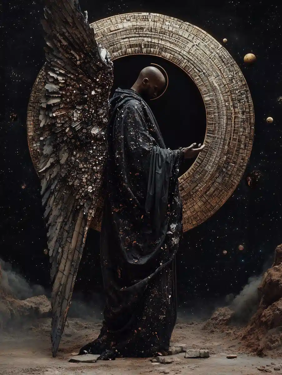 Surreal Geometric Angel Ascension