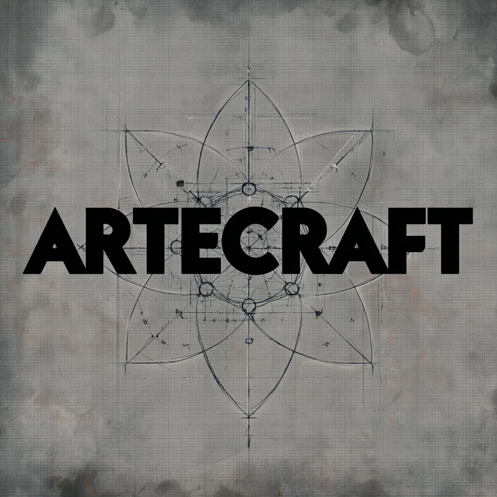 Text "ARTECRAFT", font looks like drafted by hand, letter "C" rounded in the middle