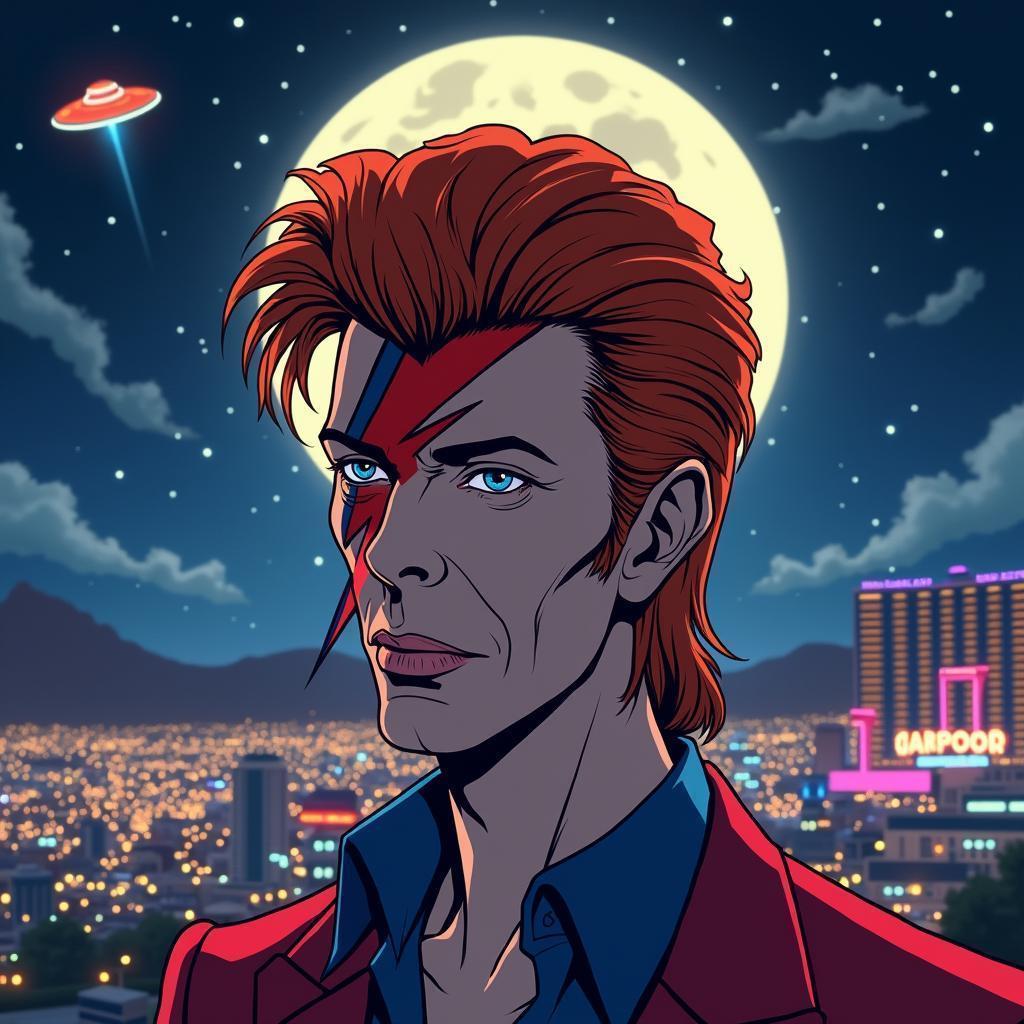 Bowie Under a Full Vegas Moon With UFO