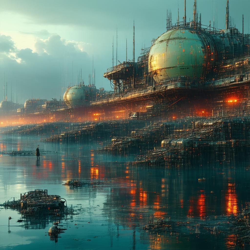Aquatic Cyberpunk Wasteland in Digital Matte