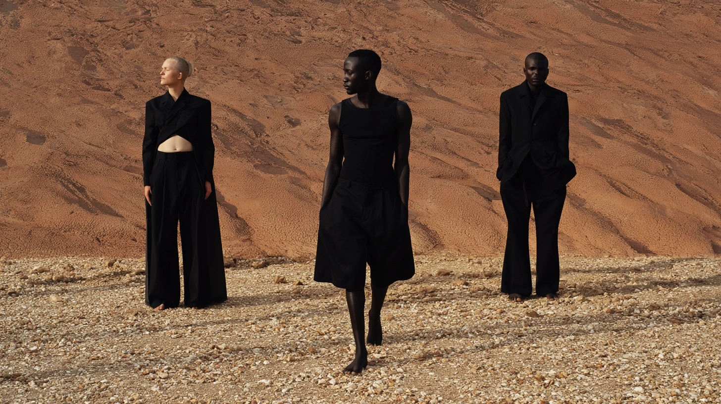 African fashion editorial, men’s lookbook, quiet luxury, twin set clothing, nautrual colours