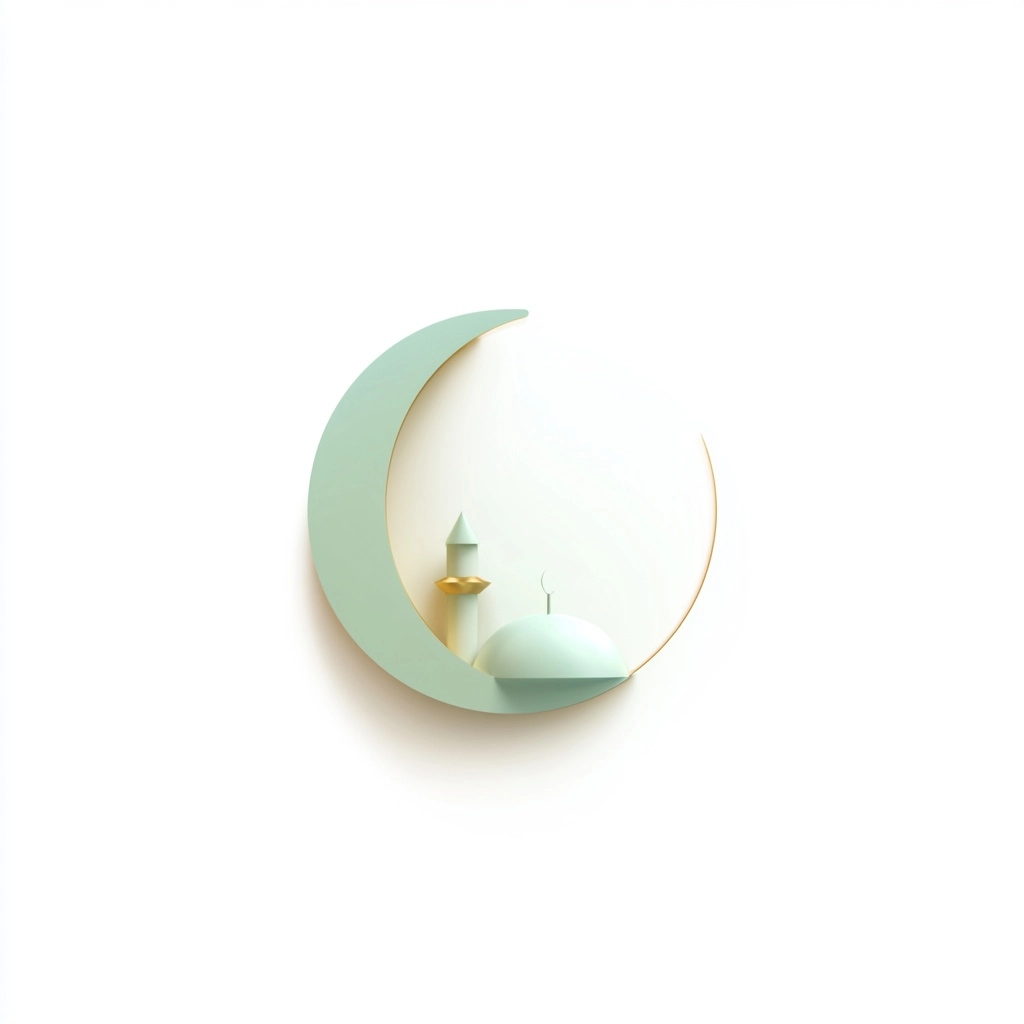Minimalist 3D app icon symbol for a prayer app, centered composition, clean geometry