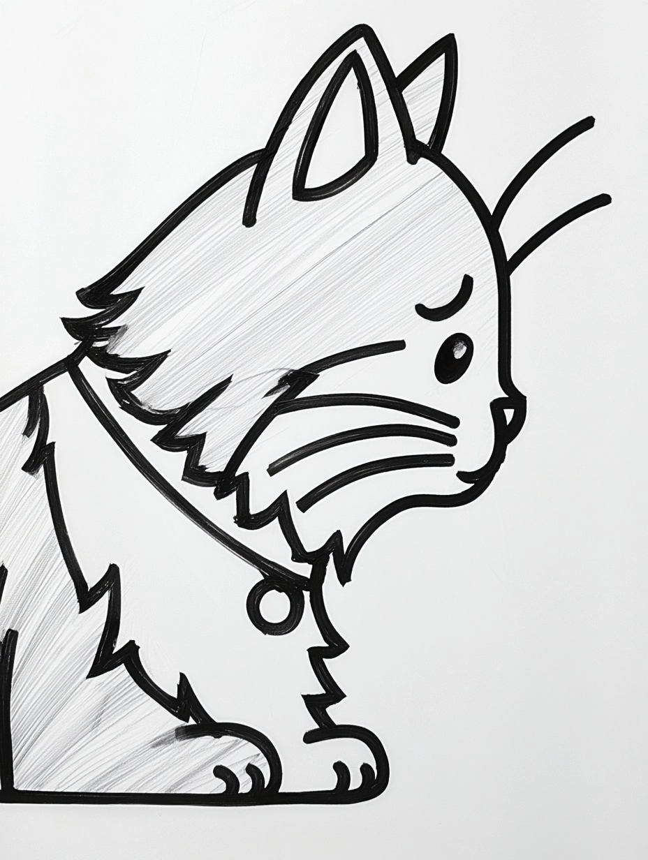Sad Cat side view