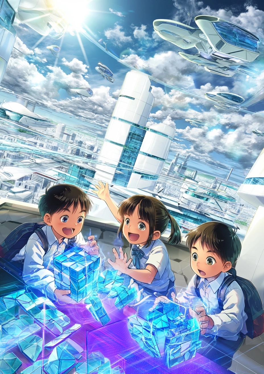 An anime style illustration for an educational poster background