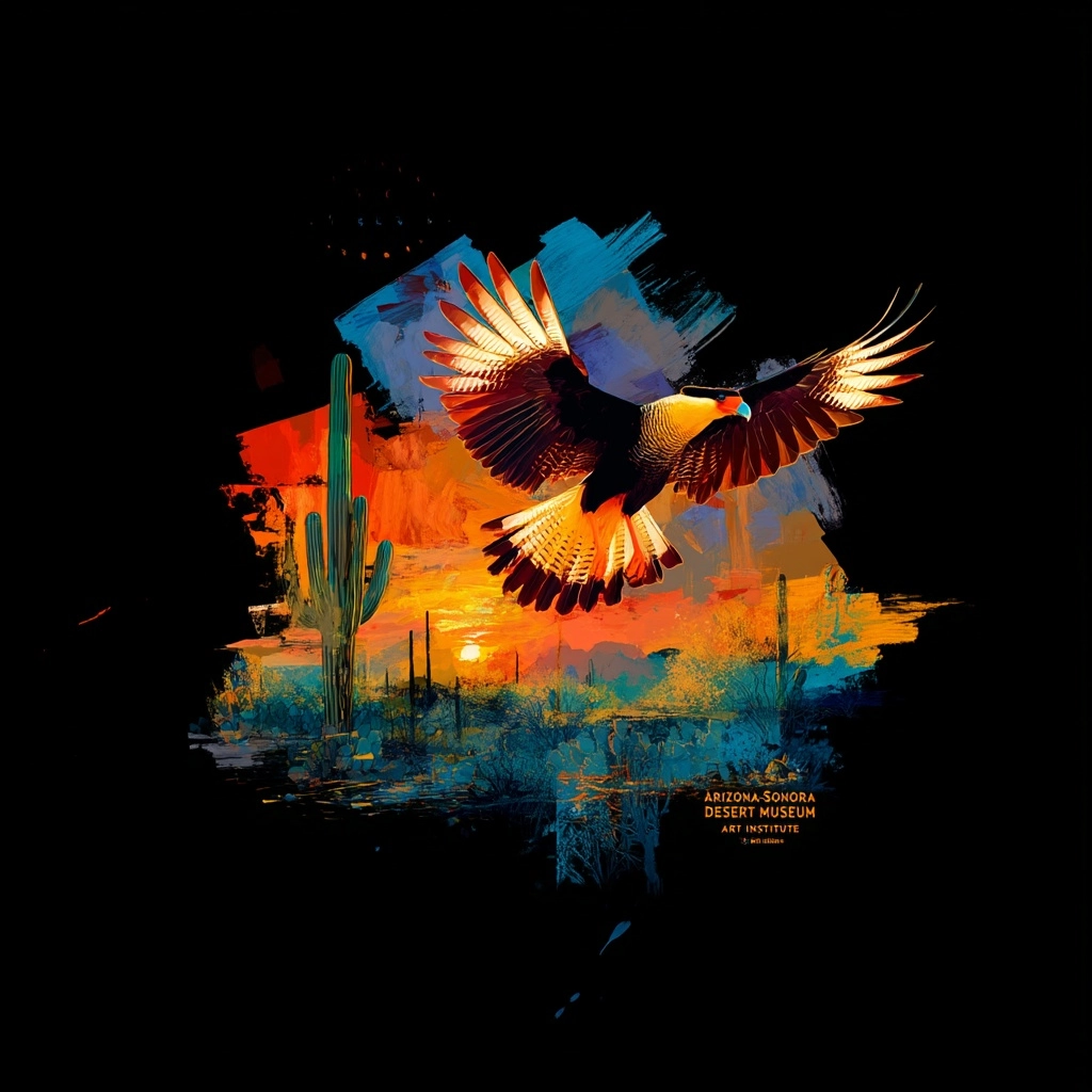 Illustration to fit on a T-shirt, for the Arizona-Sonora Desert Museum Art Institute. Illustrative s