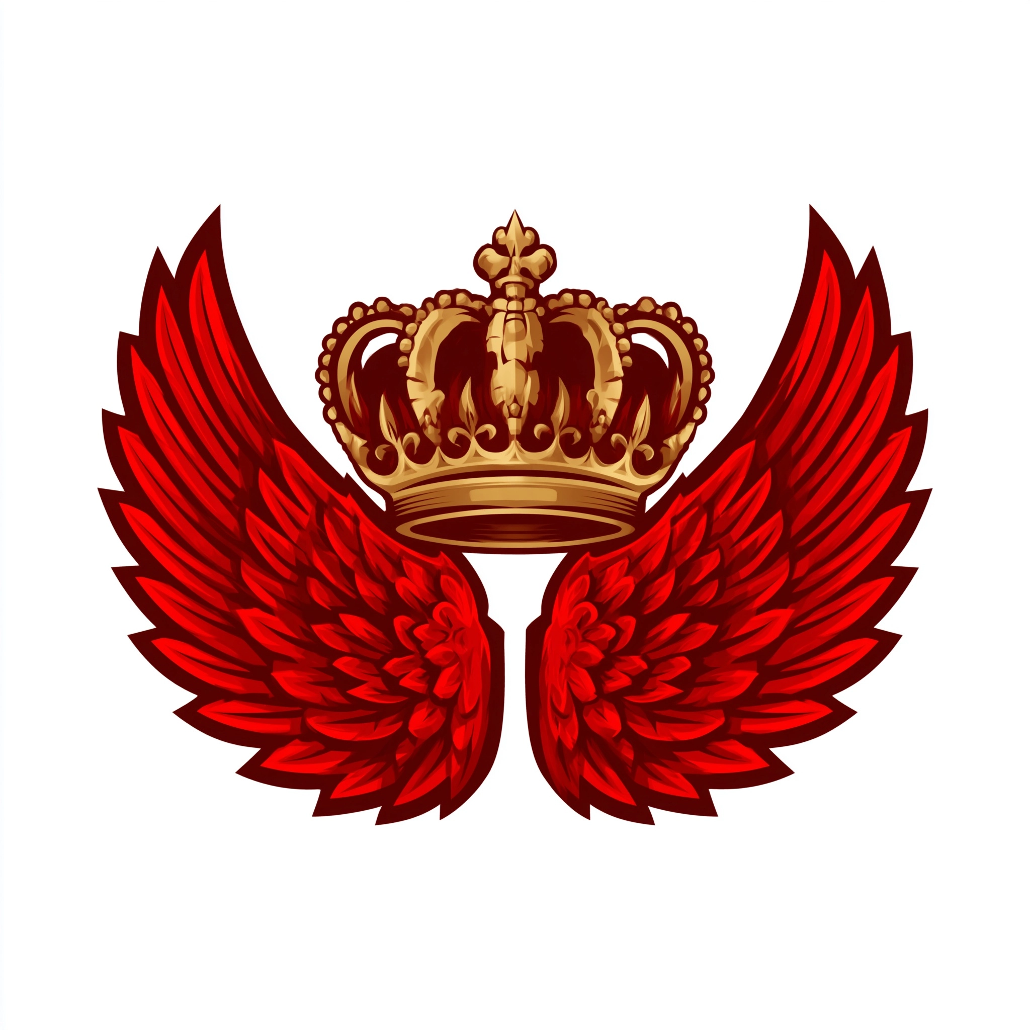 Luxury streetwear symbol, stylized crown with wings, premium urban fashion style