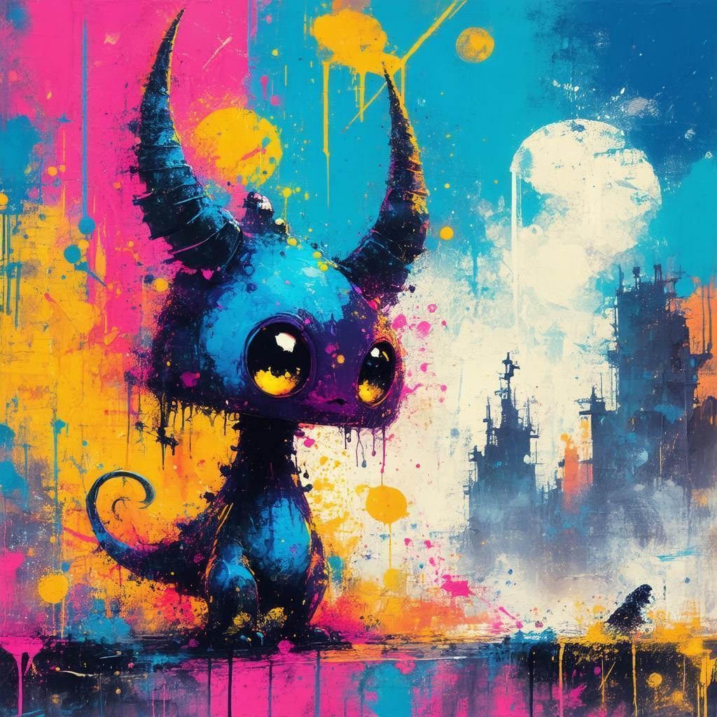 Xanathar Spray Painted in Urban Fantasy Style