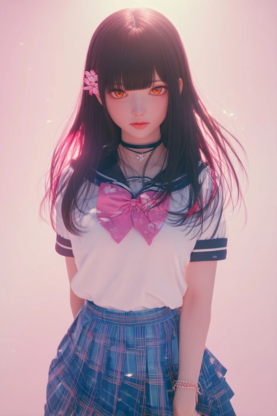 Original anime girl, full body, standing facing the camera, centered composition, anime style