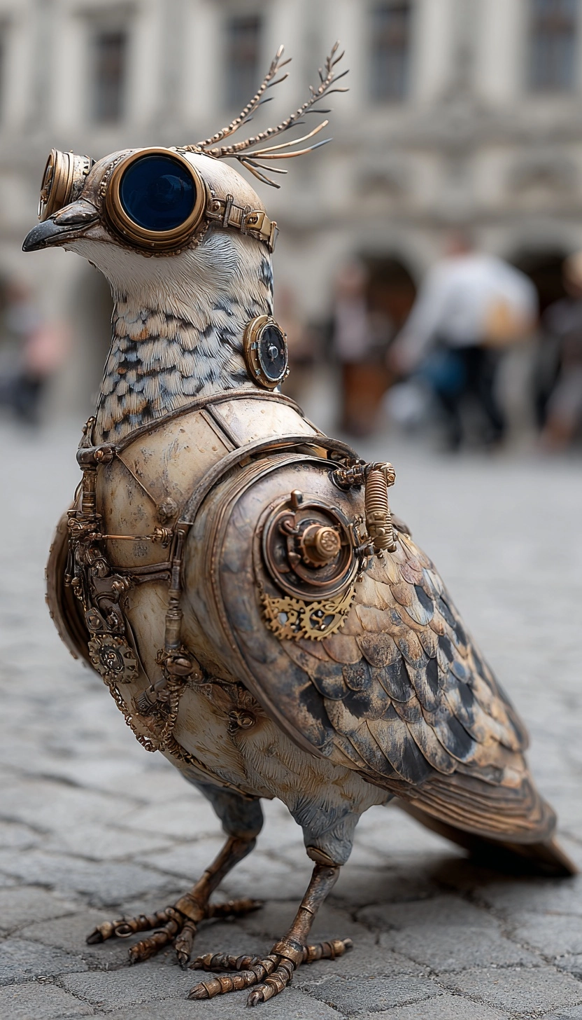 Pelagic steampunk dove, found at munich marienplatz