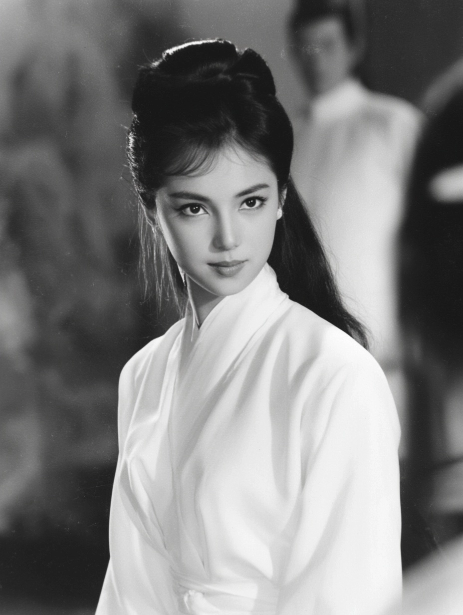 1960s Film Style Heroine in White
