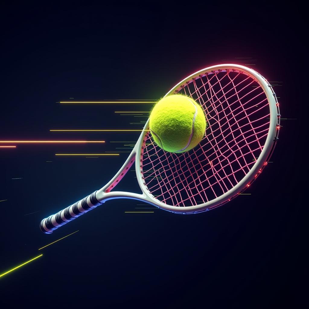 Tennis Ball Impact With Blazing Neon Trails