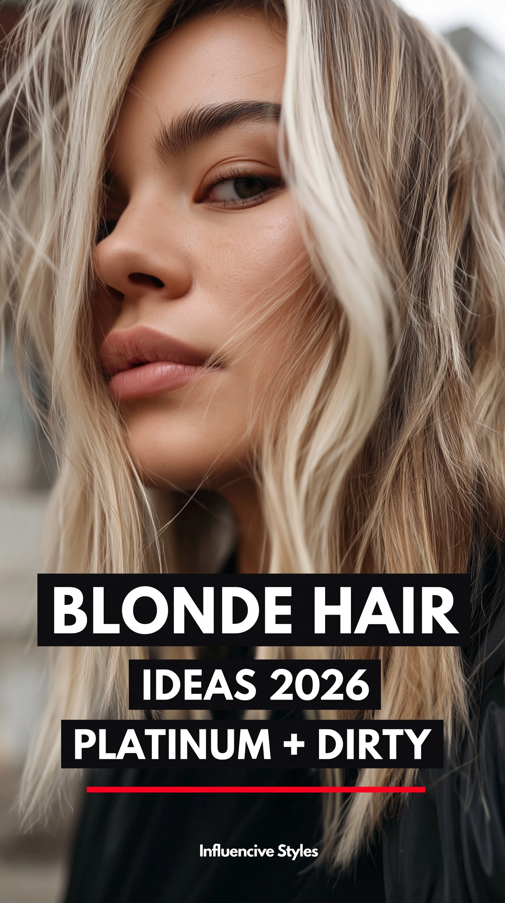 Create a Pinterest-viral editorial poster in vertical 2:3 ratio for Influencive Styles. A hyper-real