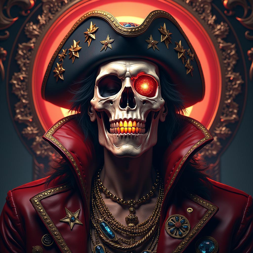Baroque Space Pirate With Gleaming Neon Teeth