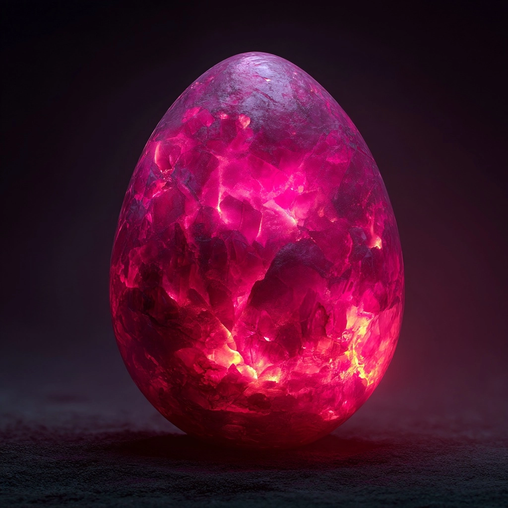 Glowing magical pink egg