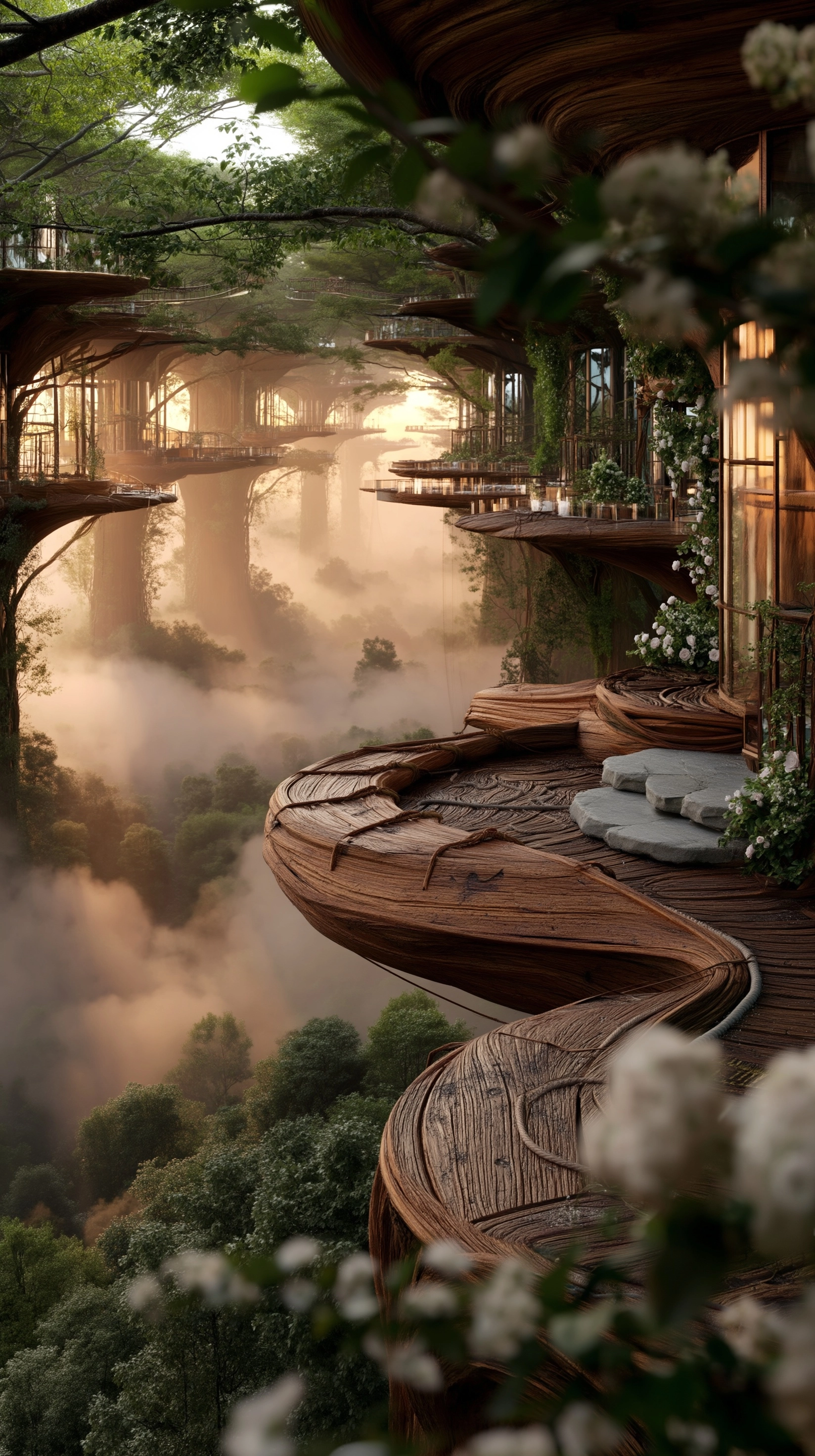 The most photorealistic image ever taken… a vast elevated forest canopy city grown organically from