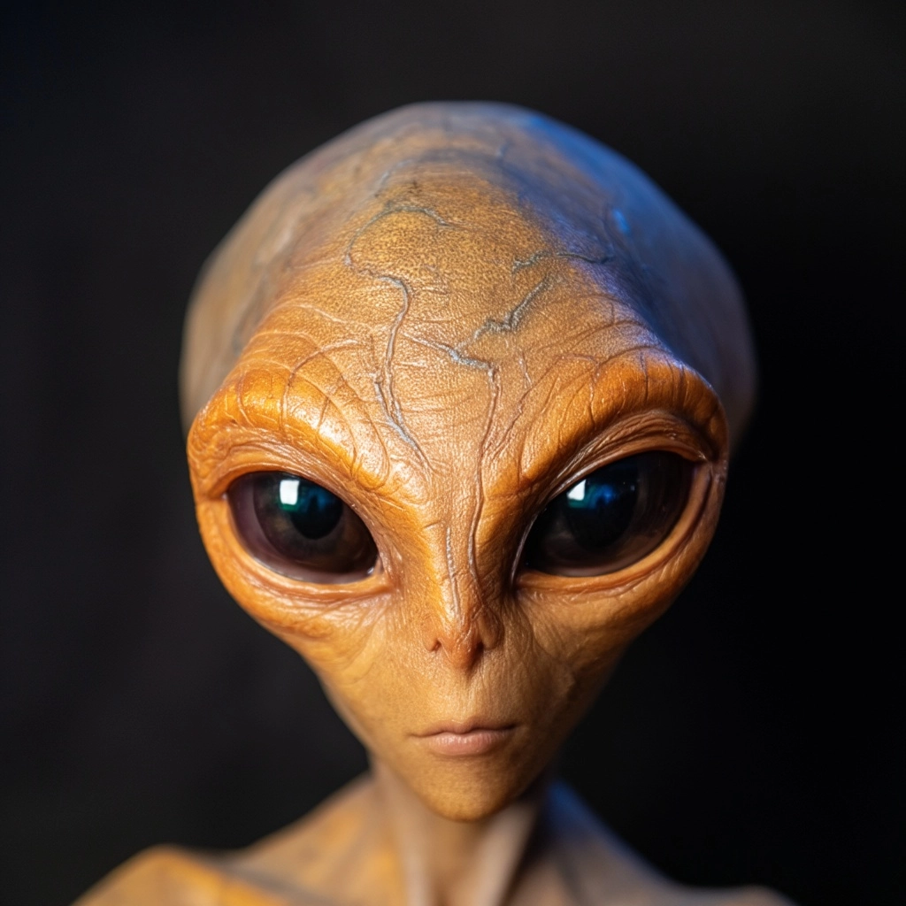 Hyper-realistic photo of a real alien