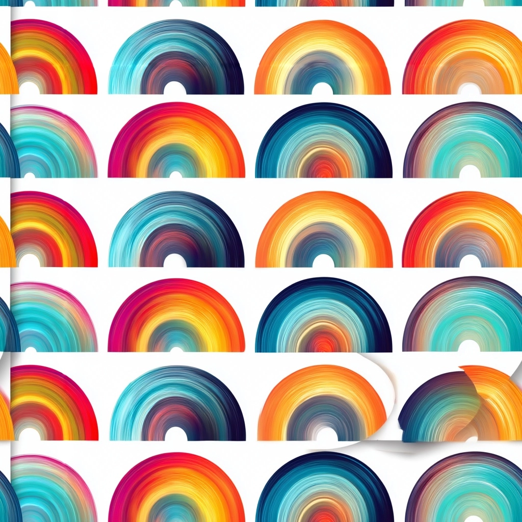 Rainbow pattern on a solid white background