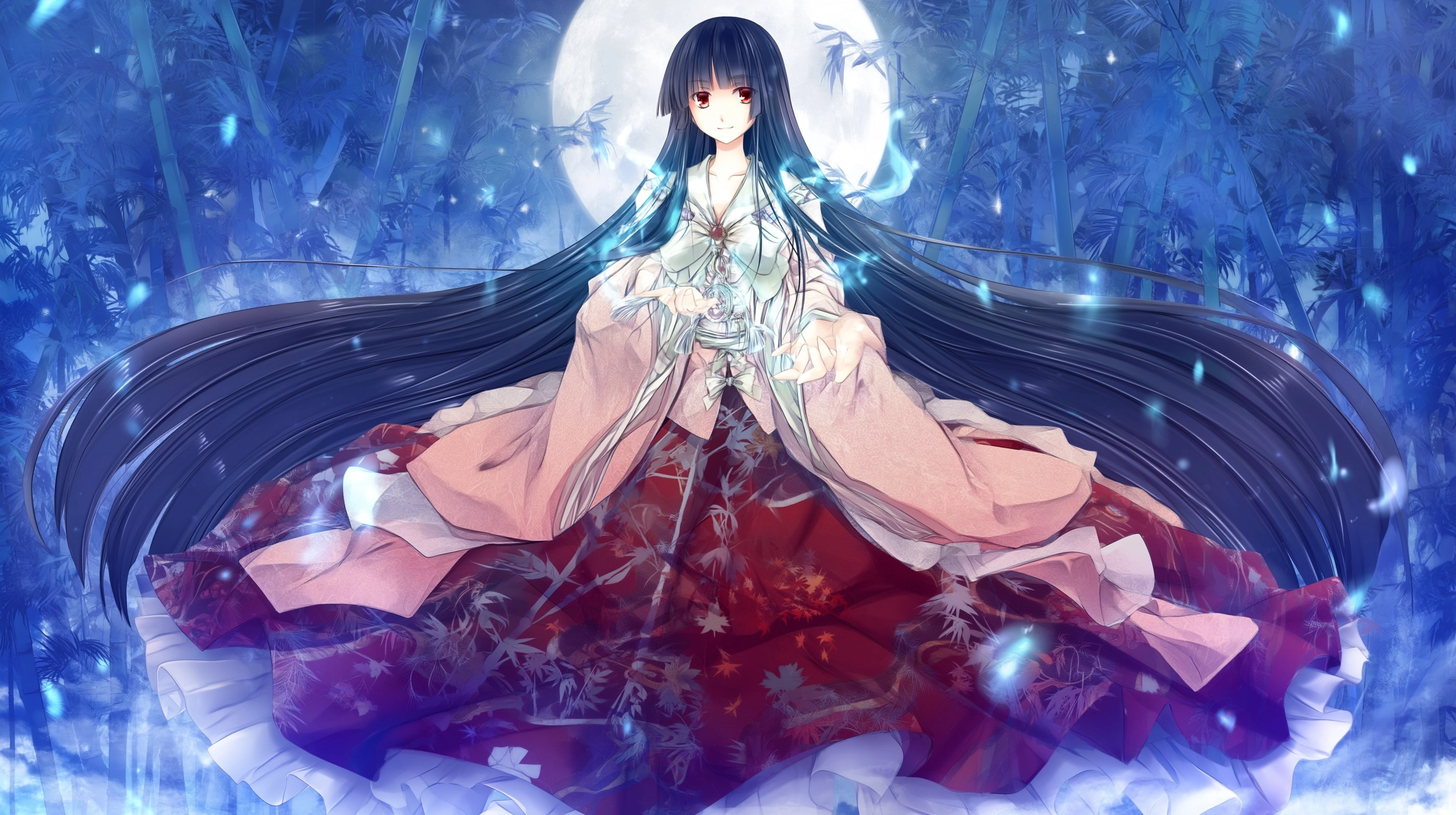 Kaguya Houraisan in a Moonlit Bamboo Grove