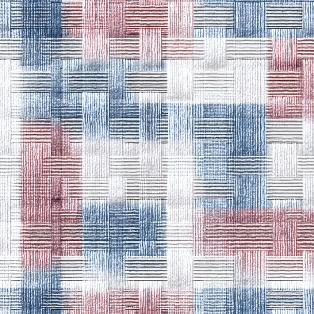 Minimalist woven grid pattern, embossed fabric texture, 3D raised yarn effect