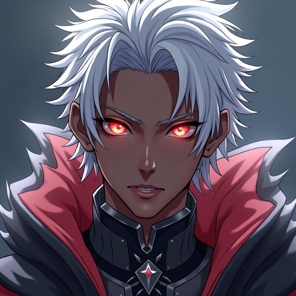 Nerevarine Dunmer in Glass Armor Anime Portrait