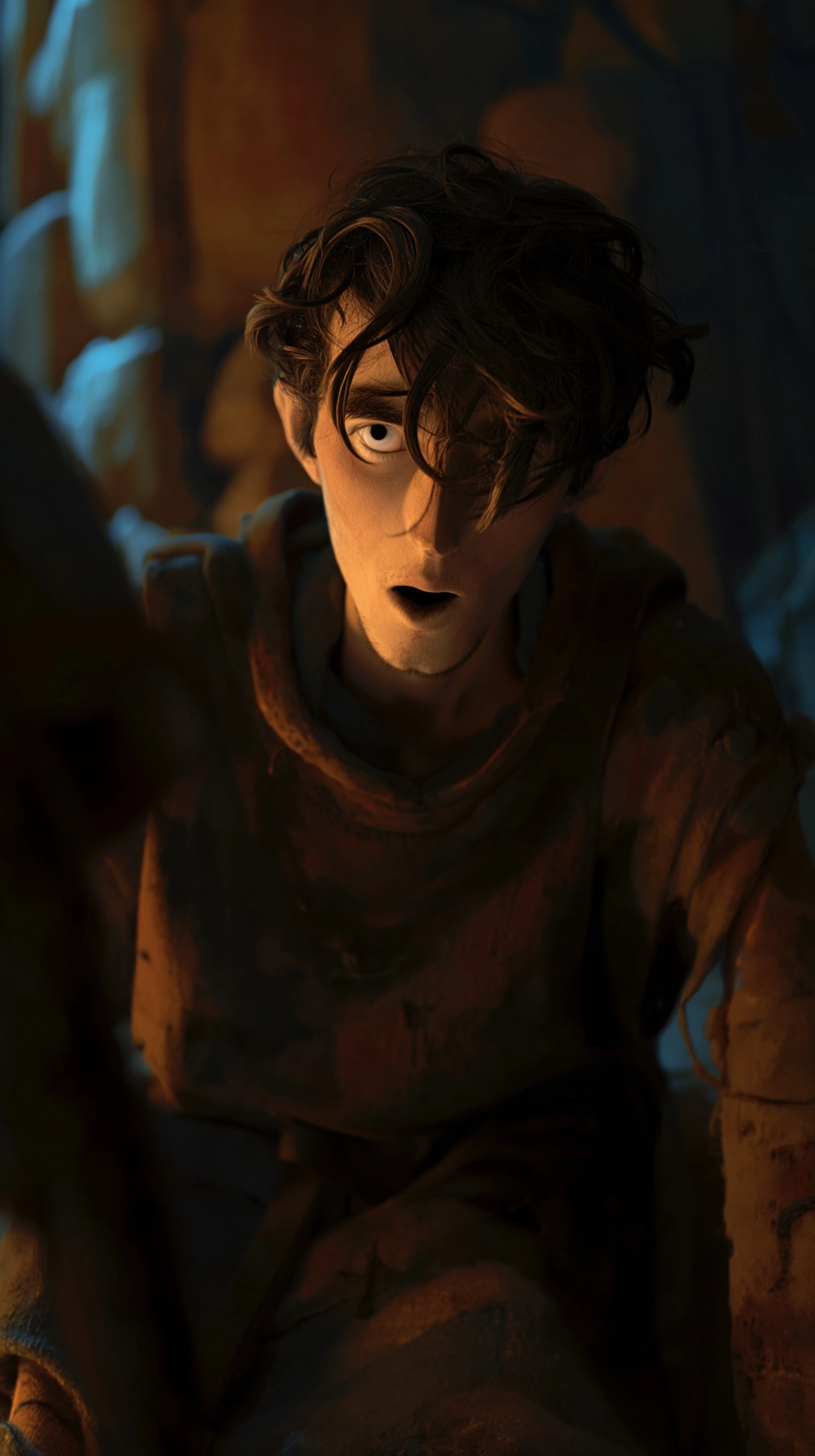 Thin medieval man, gaunt face, exaggerated long nose, hollow tired eyes, pale dirty skin