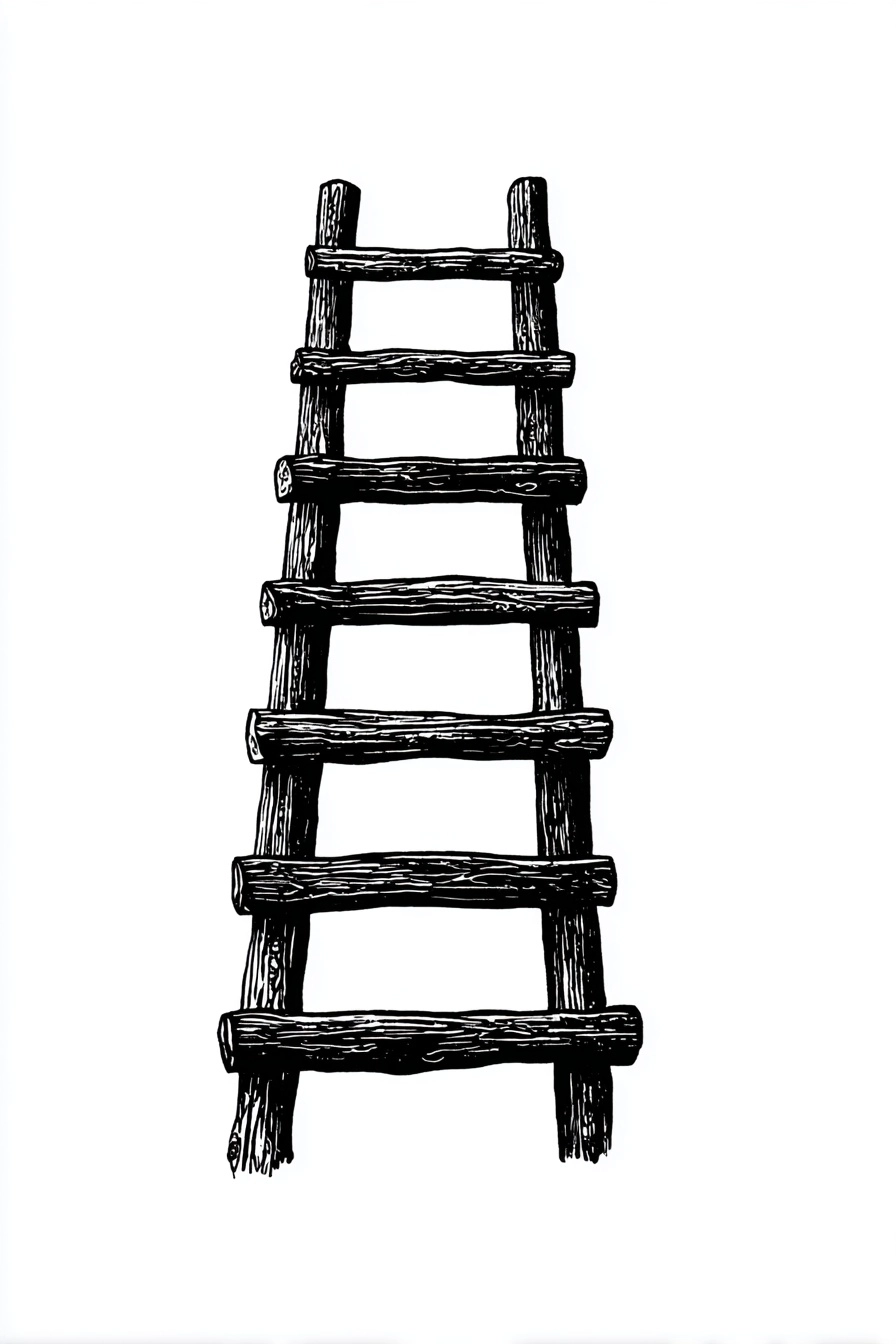 Simple ink illustration of a ladder