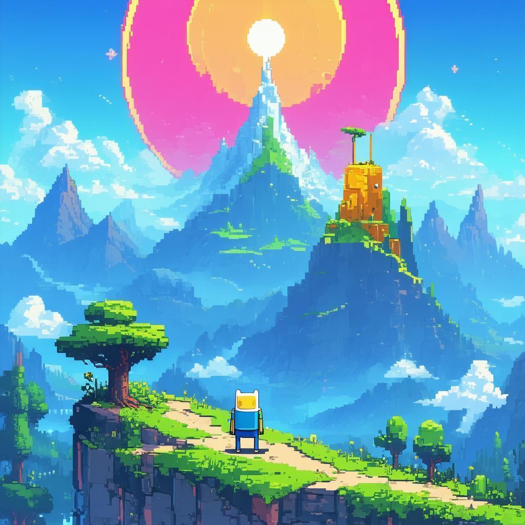 Adventure Time Rendered in Vibrant Pixel Art
