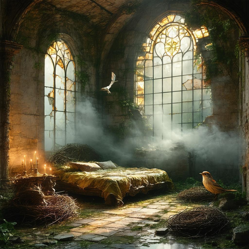 Ruined Dream Bedroom With a Nest Bed