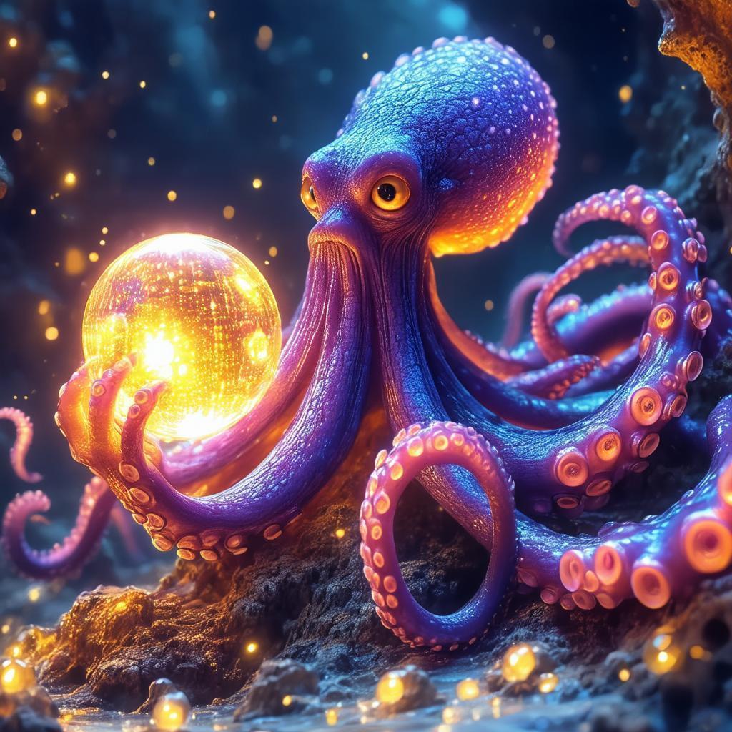 Anime Tentacles Cradling a Glowing Orb