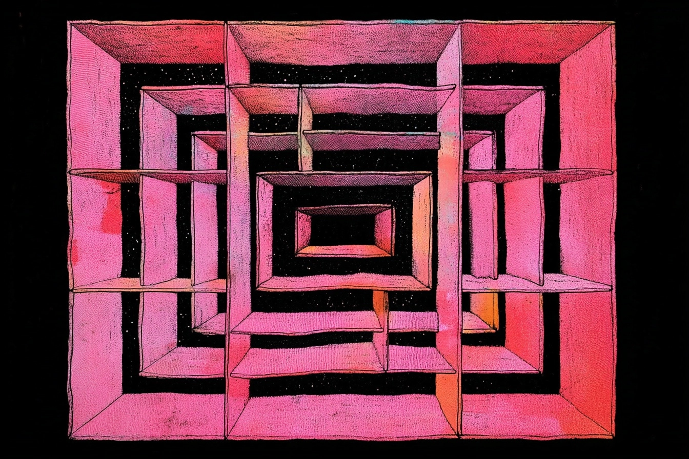 A pink marshmallow labyrinth submerged 4000 meters deep in the Pacific Ocean