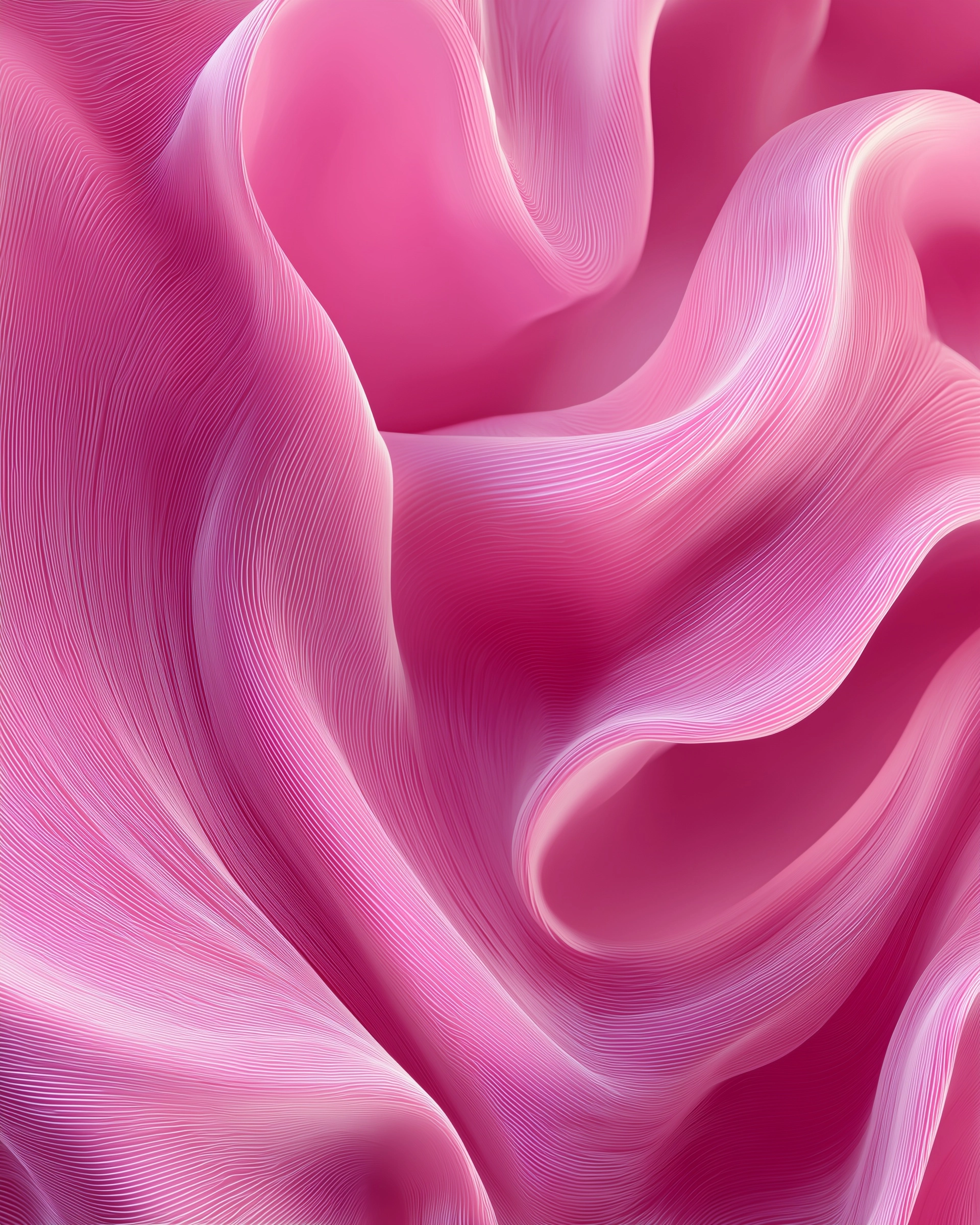 Abstract flowing fabric-like shapes, smooth layered curves resembling soft silk waves
