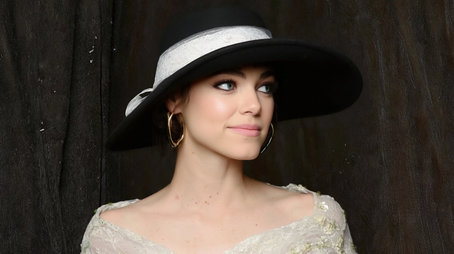 Retrato de mujer con sombrero.