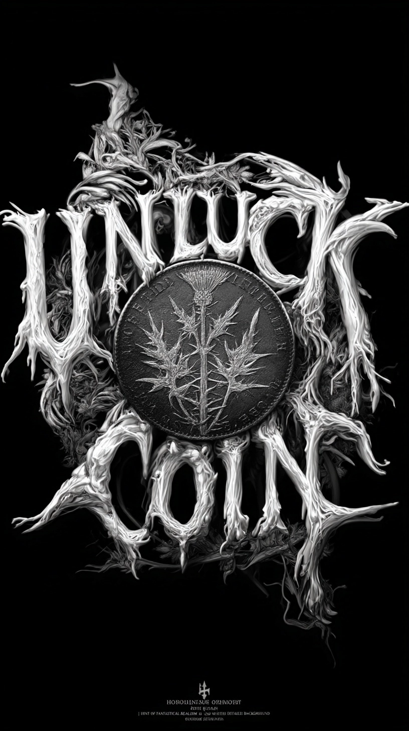 Decorative Title Lettering for the Horror Drama Unluck Coin