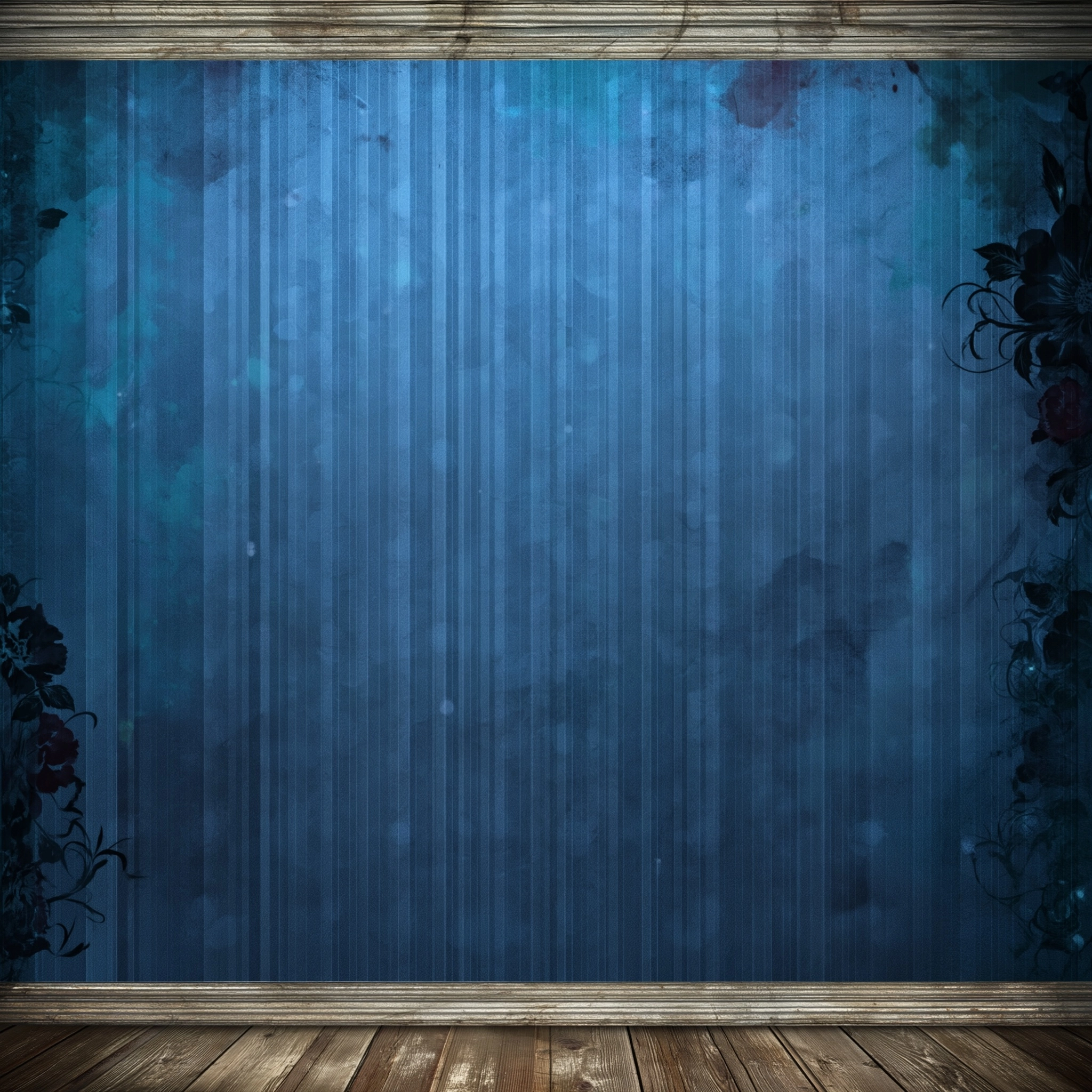 Flat wall backdrop for game or similar, plain finish, seamless on ends, moulding top and bottom