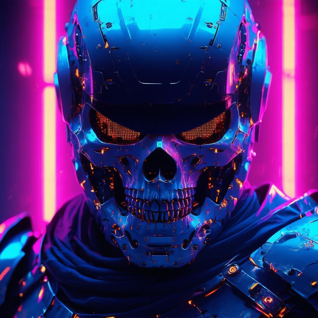 Henry Cavill as a Skull Helmed Cyberknight