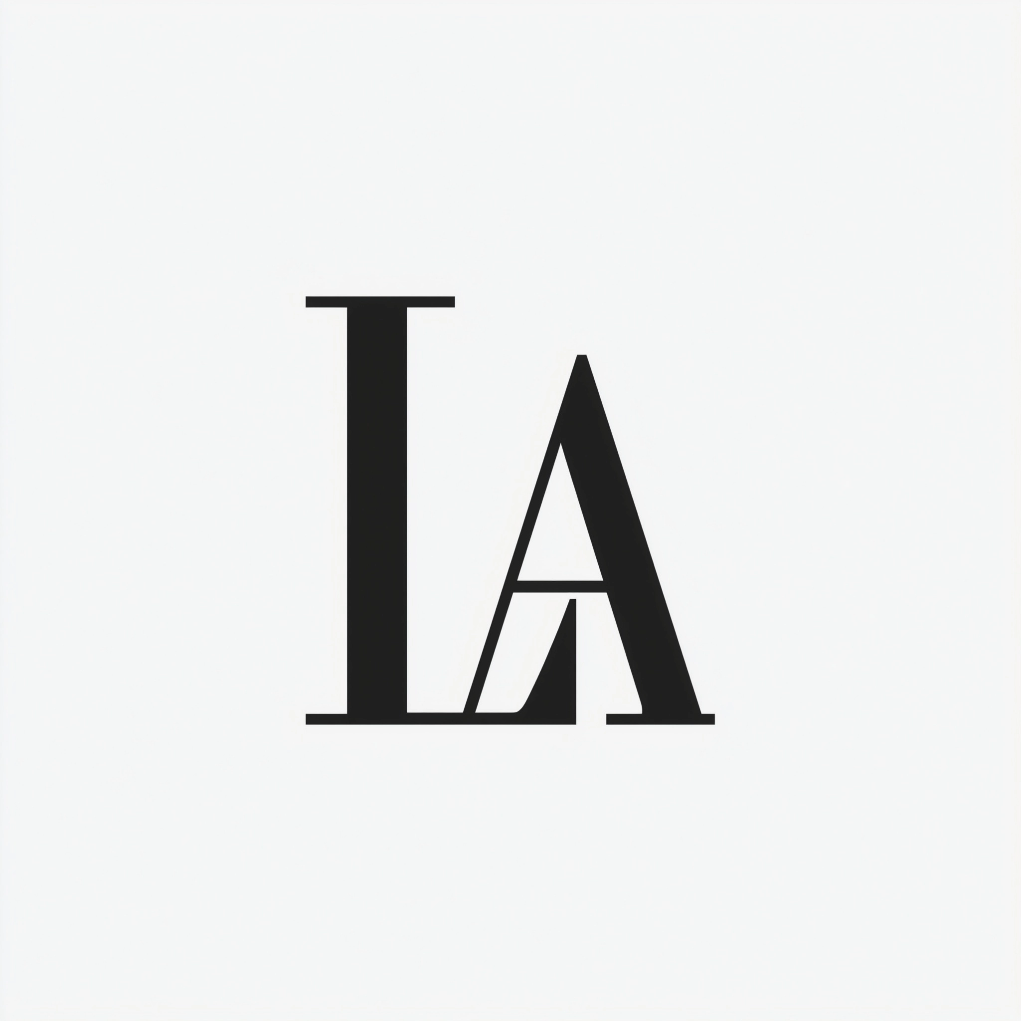 Un logo minimalista utilizando las letras L y A