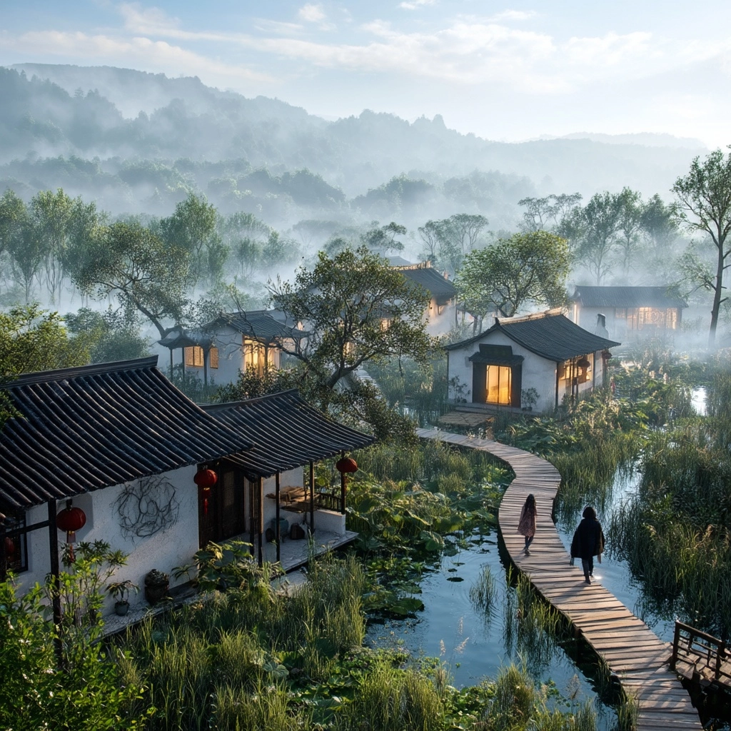 A traditional Chinese medicinal herb garden, devoid of rivers and streams