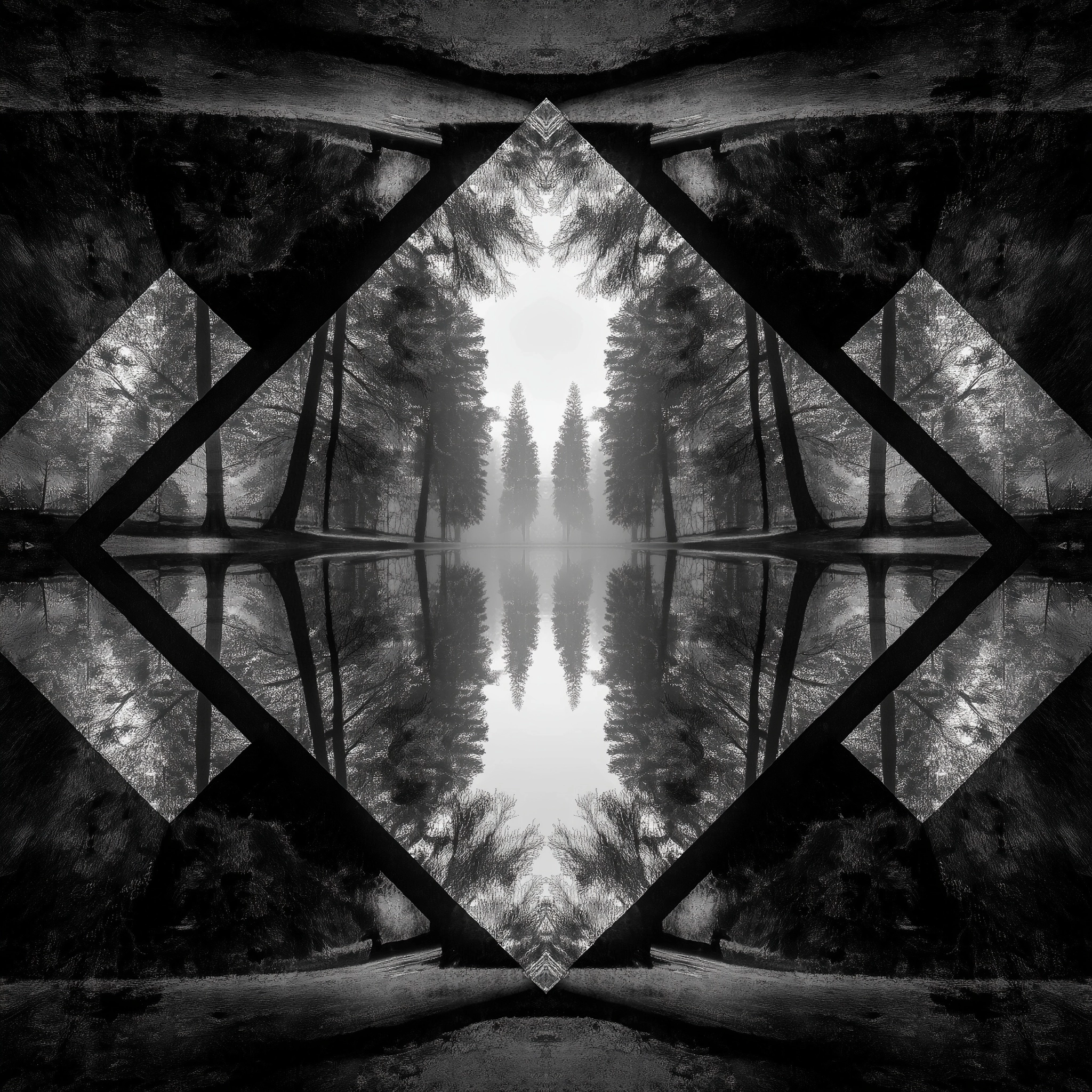Patterns of the mind life like in the style of black and white photography