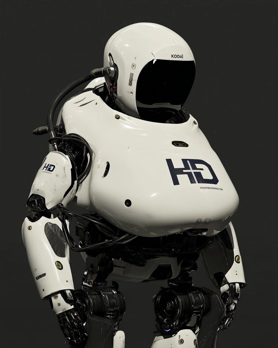 Kodak Portra 400. HQ frontal portrait of an android robot boy that looks no more than 10 years old