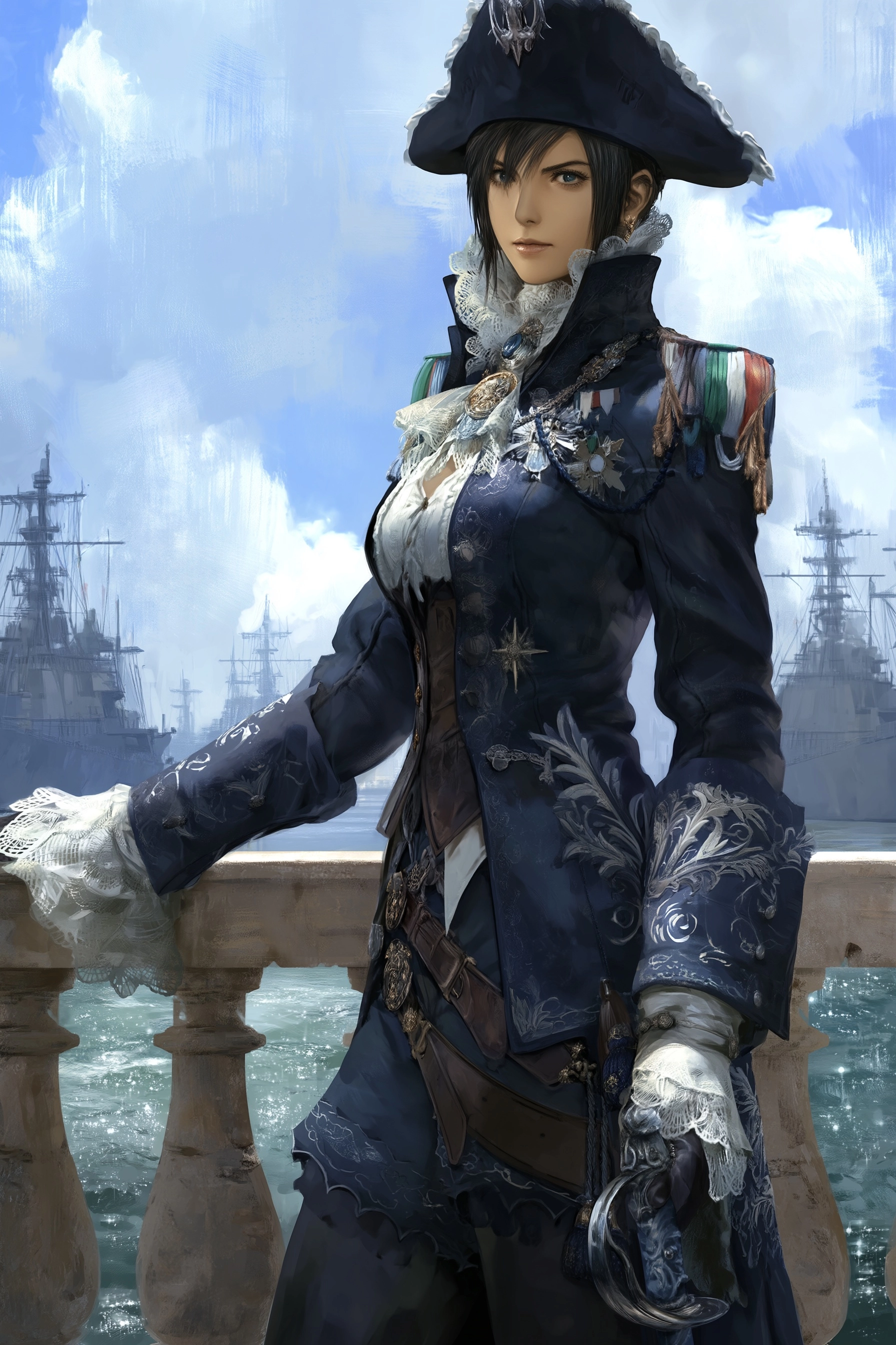 In the style of semi-realistic magali villeneuve CGI Final Fantasy-style character portrait of a fem
