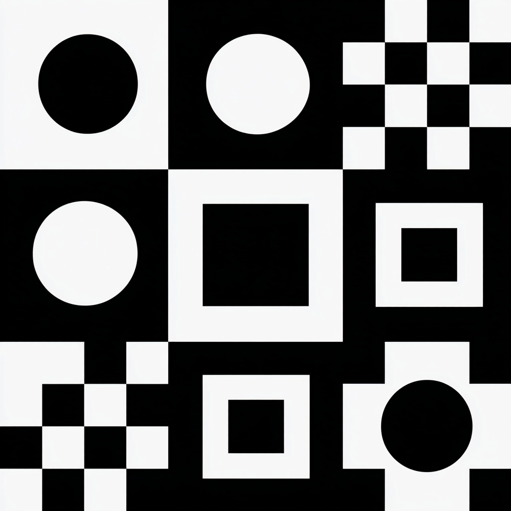 Isolated clipart image of Retro MOD Mid-Century Modern Scandi quilt pattern blocks vector